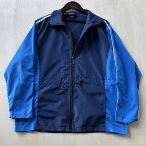 Vintage Argee Jacket Mens Medium Blue Colorblock Full Zip Windbreaker Athletic